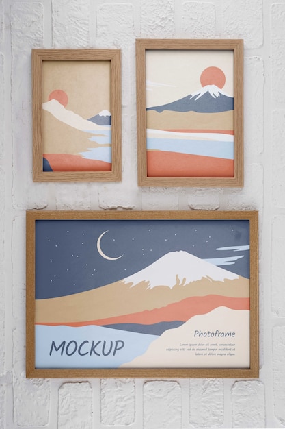 PSD photo frame design mockup