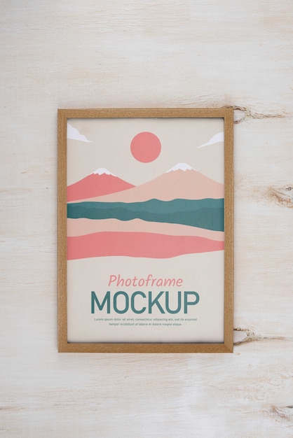 PSD photo frame design mockup