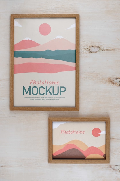 PSD photo frame design mockup