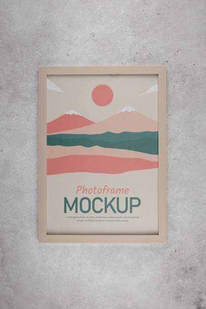 PSD photo frame design mockup