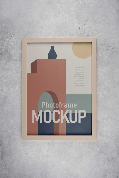 PSD photo frame design mockup