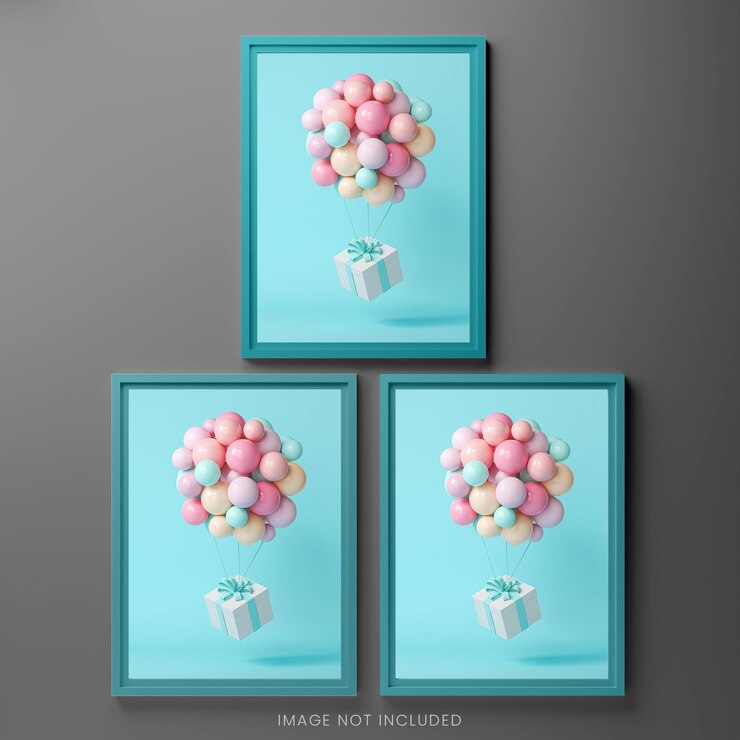 PSD photo frame mockup design