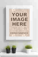 PSD photo frame mockup empty photo frame image mockup