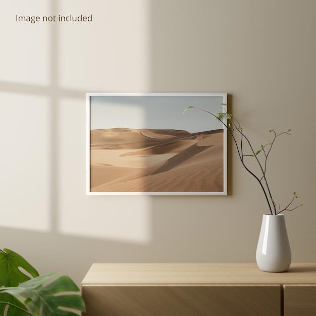 Photo frame mockup landscape front view