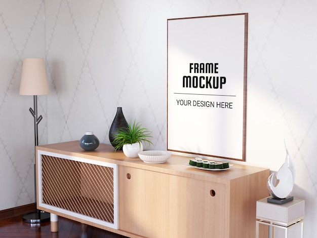 Photo frame mockup nel soggiorno moderno