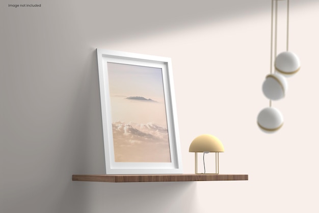 Photo frame mockup ritratto prospettiva angolo di visualizzazione