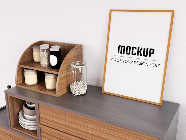 Photo Frame Mockup Realistic on the desk