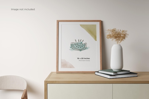 Photo frame mockup on the table