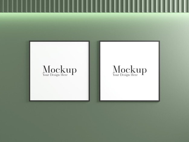 壁の写真フレームのモックアップ