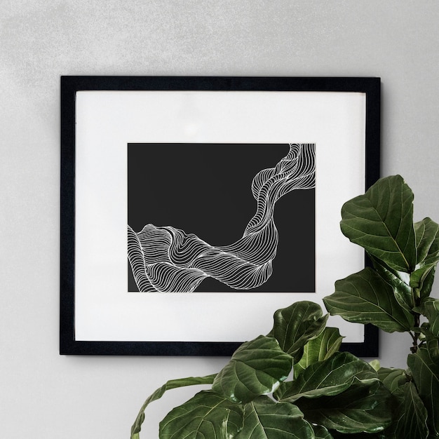 photo frame mockup on a wall