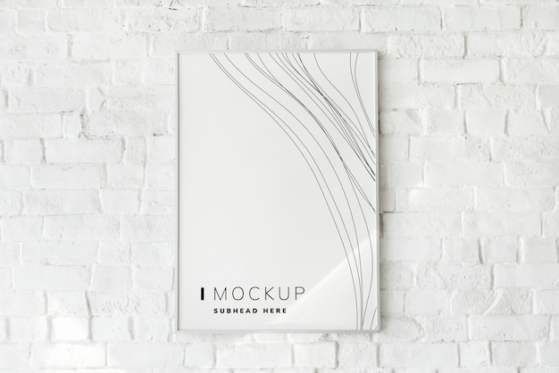 PSD photo frame mockup sul muro