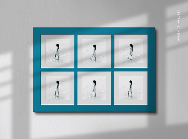 PSD photo frame mockup with elegant shadow