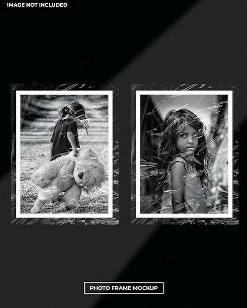 photo frame mockup with plastic effect