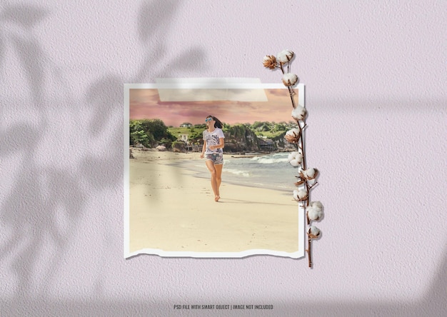 PSD photo frame polaroid mockup template premium psd