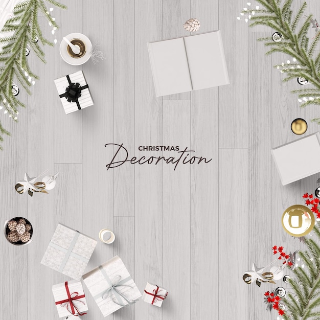 PSD photo frame polaroid template christmas and new year