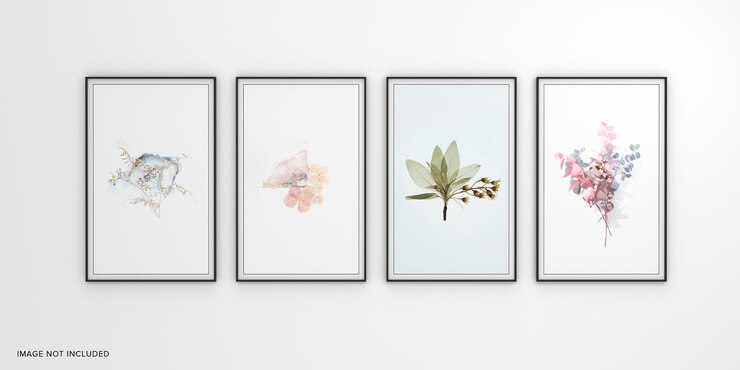 Photo Frames Isolated On The White Wall Creative Mood Board Frames Mockup 3d Rendering