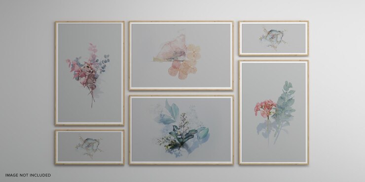 Photo Frames Isolated On The White Wall Creative Mood Board Frames Mockup 3d Rendering