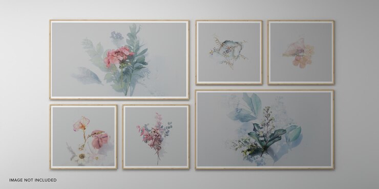 Photo Frames Isolated On The White Wall Creative Mood Board Frames Mockup 3d rendering