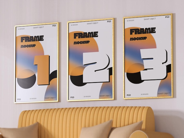 PSD photo frames mockup