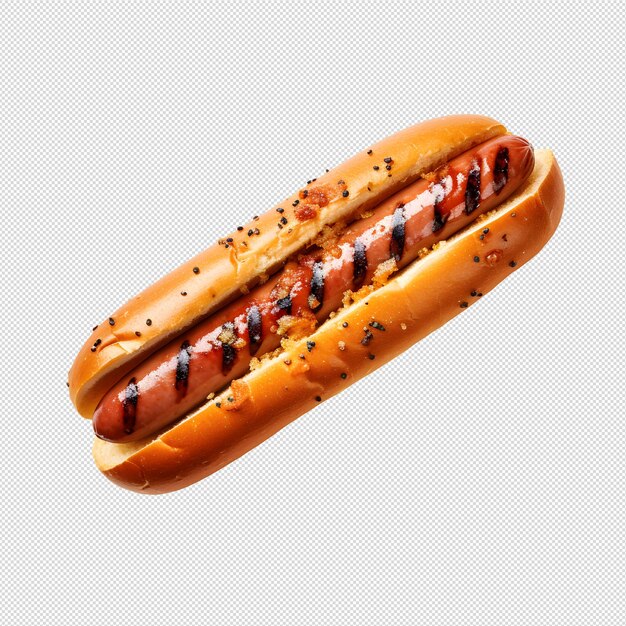 Photo of fresh and tasty french hot dog without background