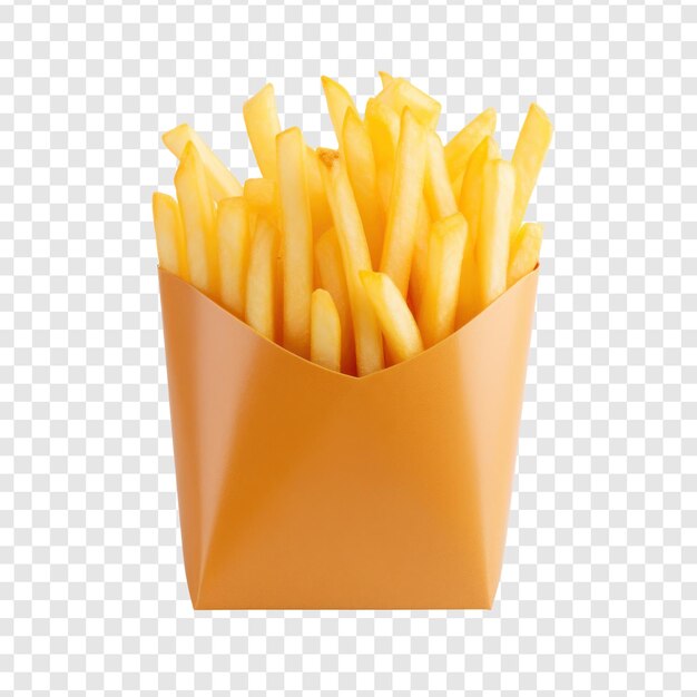 A photo of fries box isolated on transparency background psd