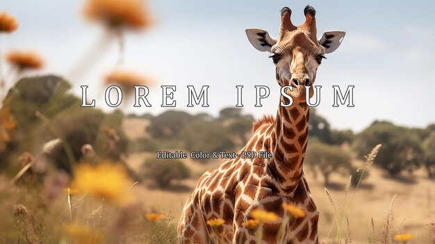 PSD a photo giraffe