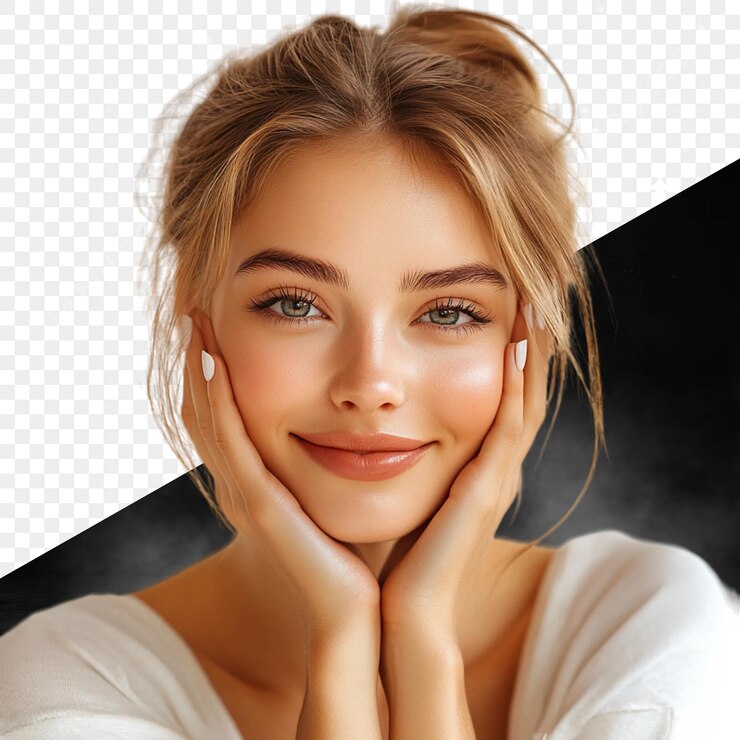 PSD a photo of a girl with a smile on her face