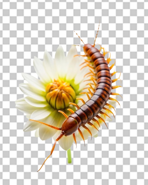 PSD photo image of centipedes or chilopod isolated animal poisonous animals