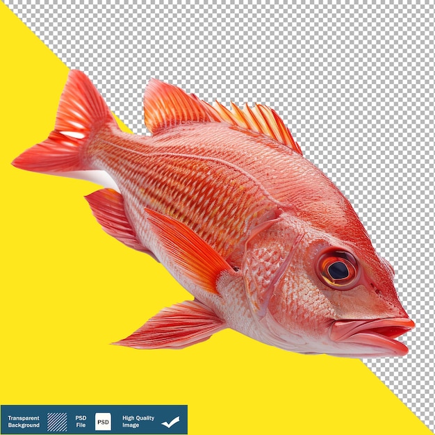 PSD a photo image of a red snapper on a white background transparent background png psd