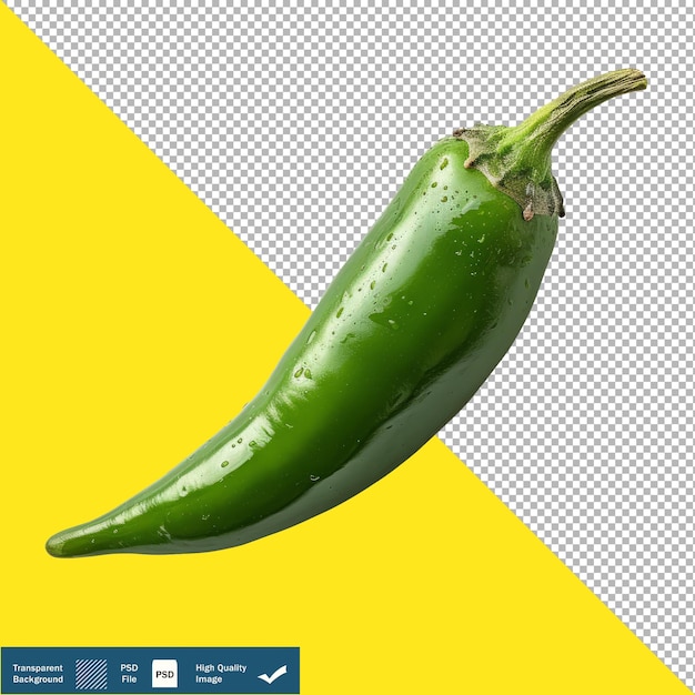 A photo image of a serrano pepper on a white background transparent background png psd