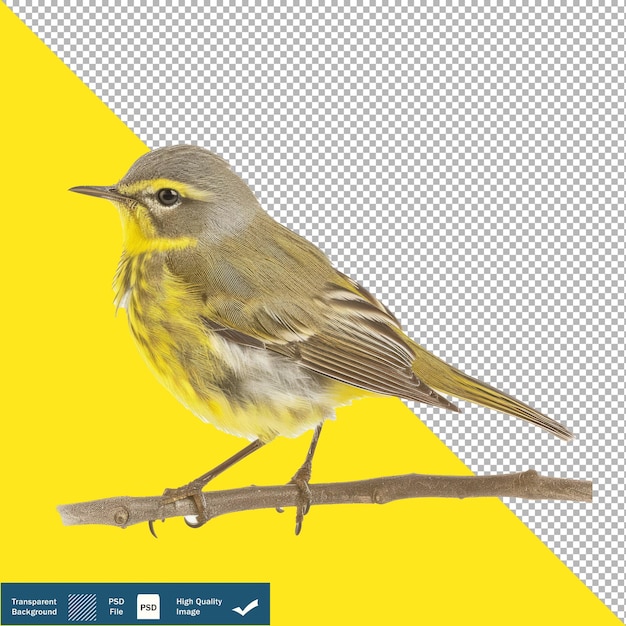 PSD a photo image of a warbler on white background transparent background png psd