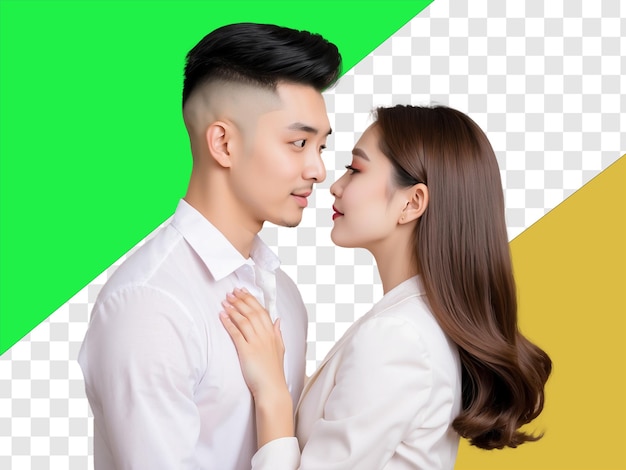 PSD photo images of men and women concept couple day transparent background
