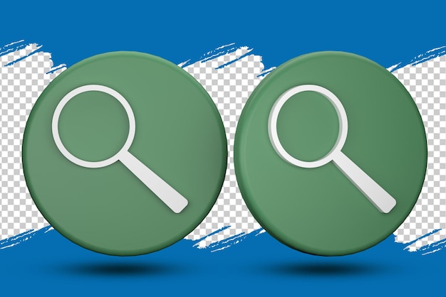 PSD photo magnifier search sign or symbol website icon 3d rendering