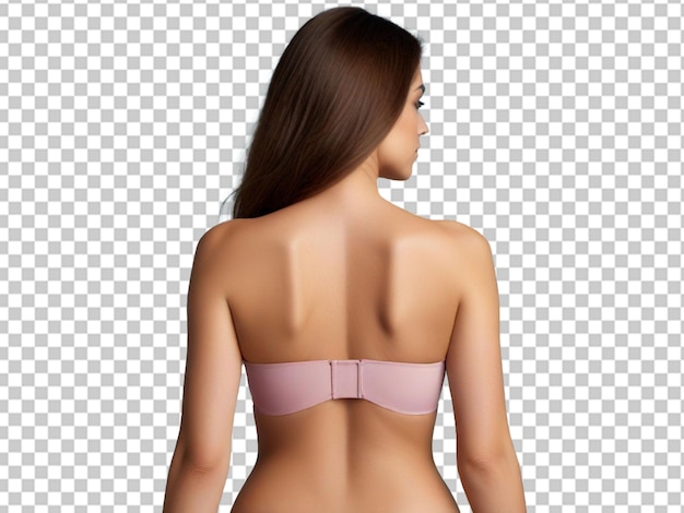 Photo markings are free photo back view of woman posing while wearing a body shaperon female breast before plastic surgery mammoplasty