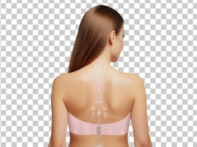 PSD le marcature fotografiche sono foto gratuita di una donna che posa mentre indossa un body shaperon seno femminile prima della chirurgia plastica mammoplastica