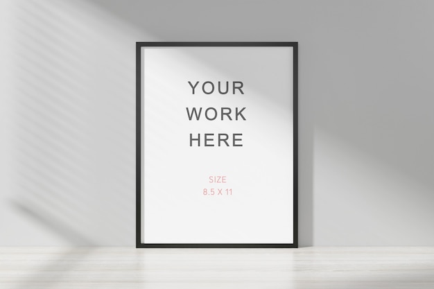 Photo or poster frame mockup 3D rendering