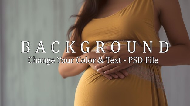 PSD photo pregnant woman touching her belly generative ai
