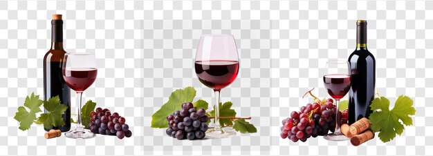 Photo of red wine on transparency background psd