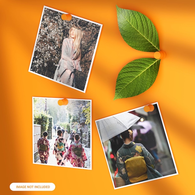 Photo set mockup with shade and orange color