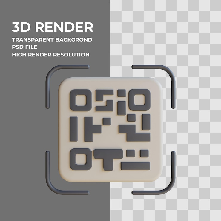 PSD a photo of a square with the letters 3d render on it.
