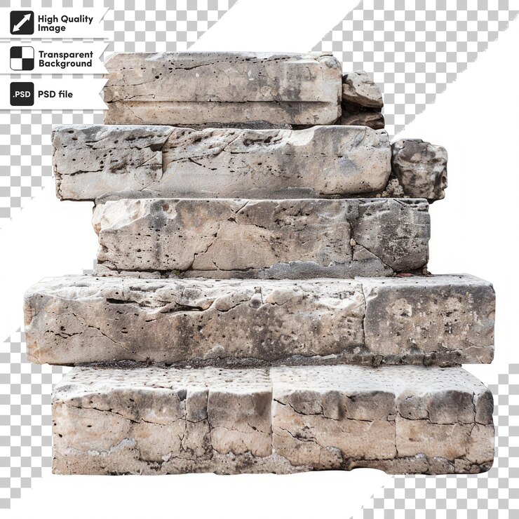PSD a photo of a stack of stone blocks with the words quot e quot on the bottom