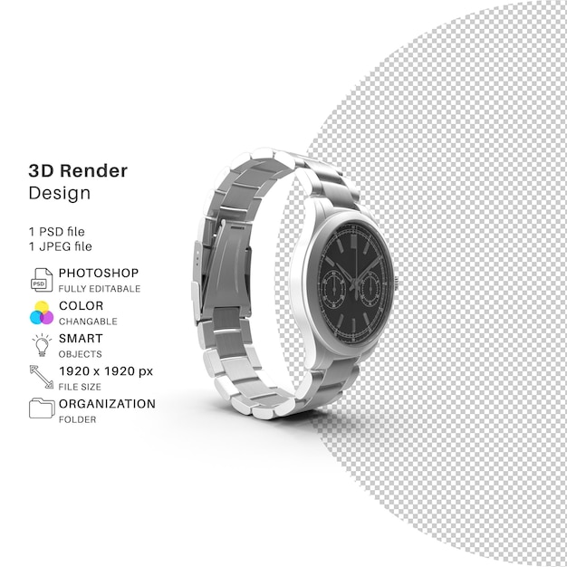 PSD a photo of a watch that says 3d render design.