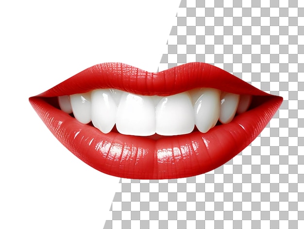 PSD a photo of a woman's mouth with red lipstick