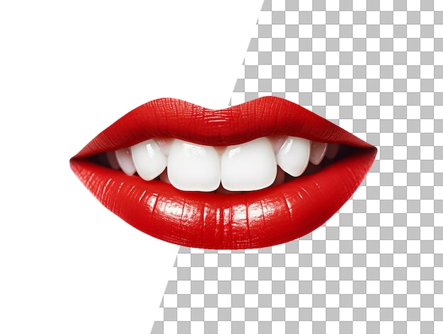 PSD a photo of a woman's mouth with red lipstick