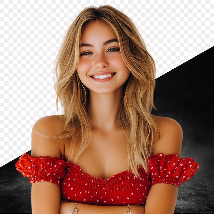 PSD a photo of a woman with a smile on her face