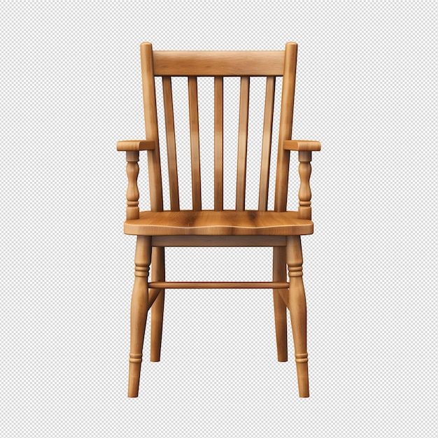 PSD photo of wooden chair without background