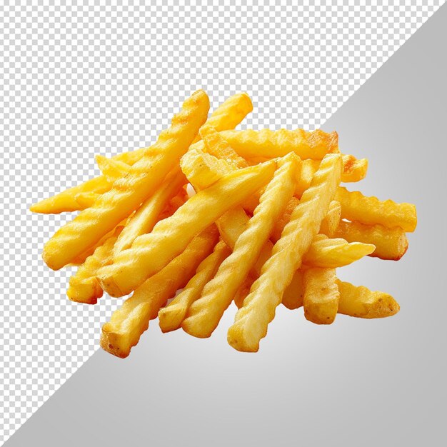 PSD a photo of a yellow french fries and a white background