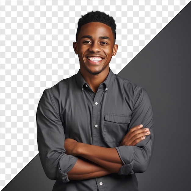 PSD photo of a young student on transparent background