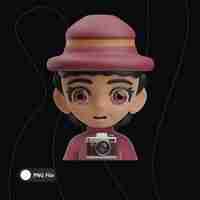 PSD photograhpy female avatar illustration 3d