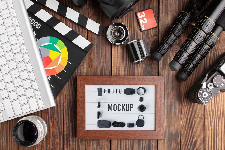 PSD мастерская фотографа с макетом рамки